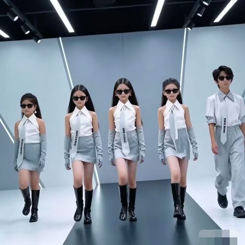 女童模特t台走秀服装演出服潮服形体训练服PK赛服礼服时尚走秀潮