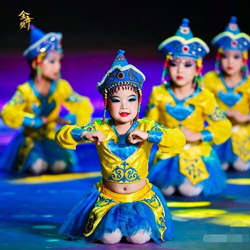 六一儿童蒙古演出服筷子舞马蹄哒哒表演服女童草原小骏马舞蹈服裙