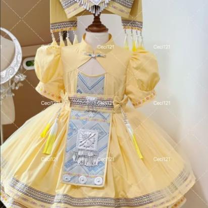 民族服装儿童夏季侗傣苗壮族衣服男女童广西少数名族三月三演出服图片