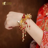 Ngàn màu 2019 mới cô dâu Trung Quốc trang phục vòng tay cho thấy Wo quần áo cưới Feng Guan Xia Hanfu nướng Jinghe - Vòng đeo tay Cuff vòng tay vàng
