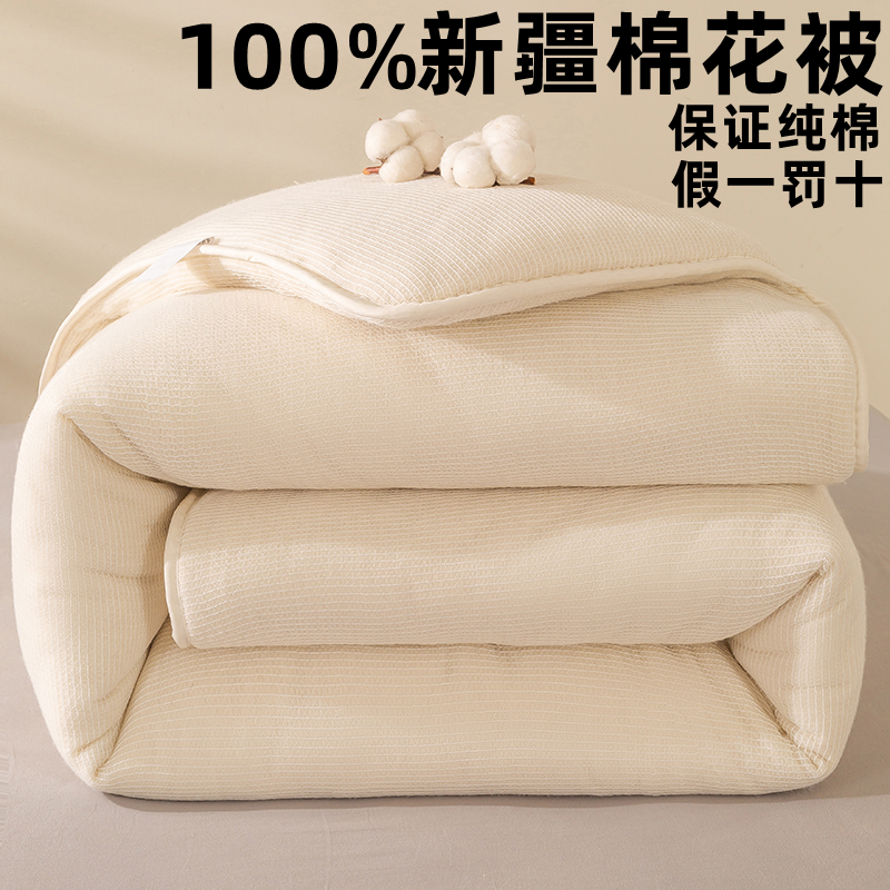 新疆棉花被子100%纯棉冬被加厚保暖被芯春秋四季学生宿舍床垫褥子