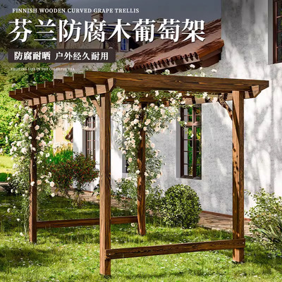 进口芬兰防腐木别墅凉亭花园雨棚