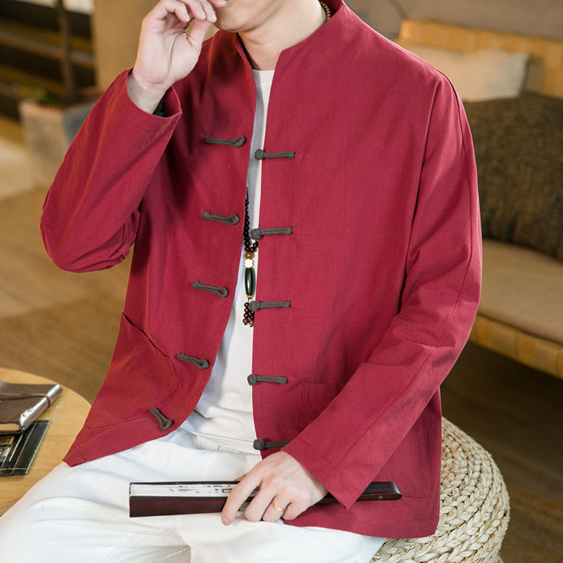 2024春夏风男装棉麻亚麻盘扣唐装汉服夹克外套C229/Y667/P85,男装夹克,电商C229-1
