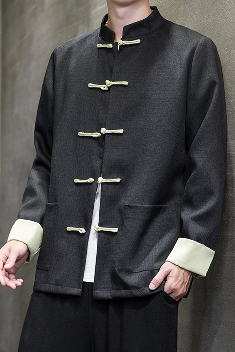 2024秋冬风男装盘扣复古中式唐装汉服夹克外套C229/Y776/P105,男装夹克,电商C229-1