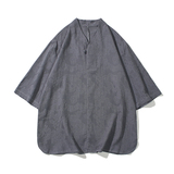 2024夏季风男装棉麻亚麻唐装汉服短袖五分袖T恤C229/T203/P55，男装T恤，电商C229-1