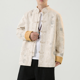 2024秋冬风男装鹿皮绒复古中式唐装汉服外套C229/Y763/P105，男装夹克，电商C229-1
