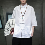 2024春夏风男装盘扣中式唐装汉服短袖衬衫衬衣C229-Y906-P65，男装衬衫，电商C229-1