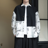 2024夏季风男装复古中式唐装汉服长袖衬衫衬衣C229-Y998-P75，男装衬衫，电商C229-1