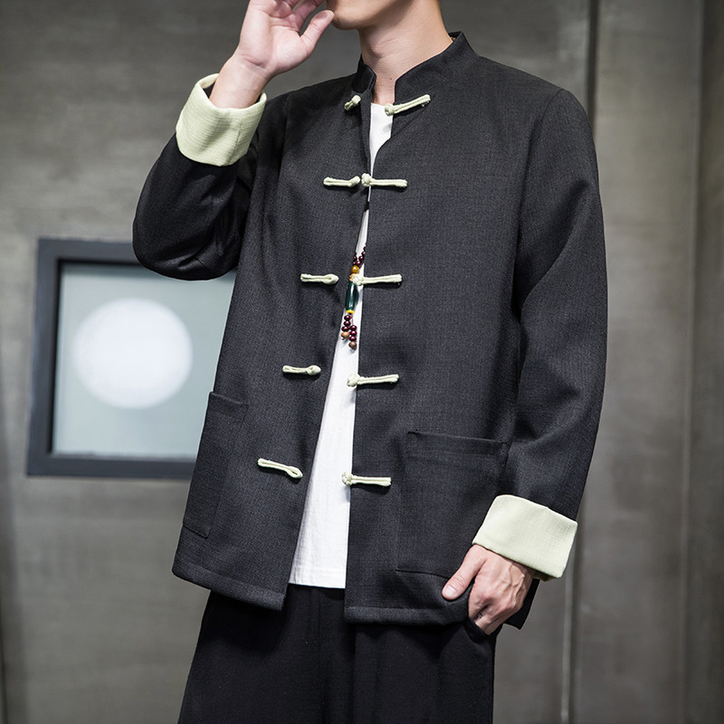 2024秋冬风男装盘扣复古中式唐装汉服夹克外套C229/Y776/P105,男装夹克,电商C229-1