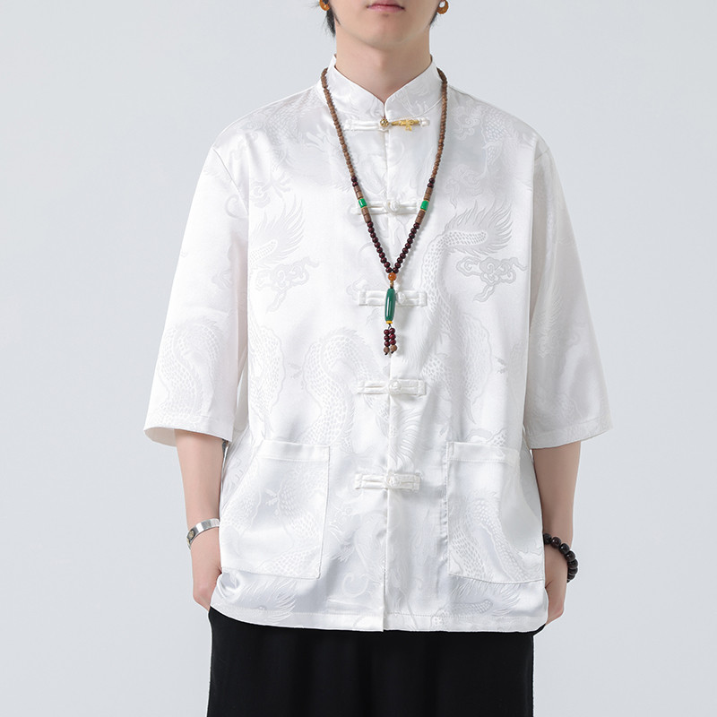 2024春夏风男装金属扣子中式五分袖衬衫衬衣C229-Y1015-P68,男装衬衫,电商C229-1