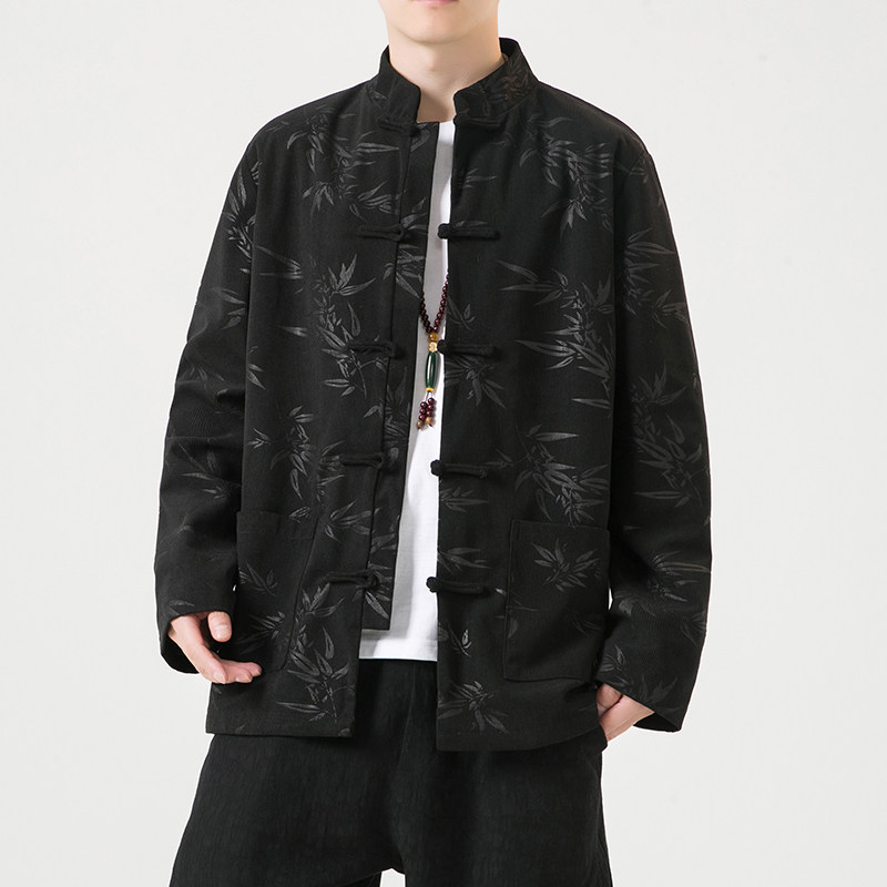 2024秋冬风复古中式盘扣大码唐装汉服夹克外套C229/Y788/P105,男装夹克,电商C229-1