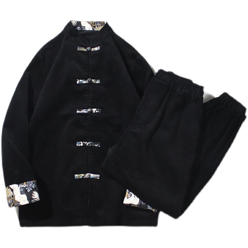 2024秋冬风男装灯芯绒拼接撞色套装两件套C229/TZ338/P115,男装休闲套装,电商C229-1