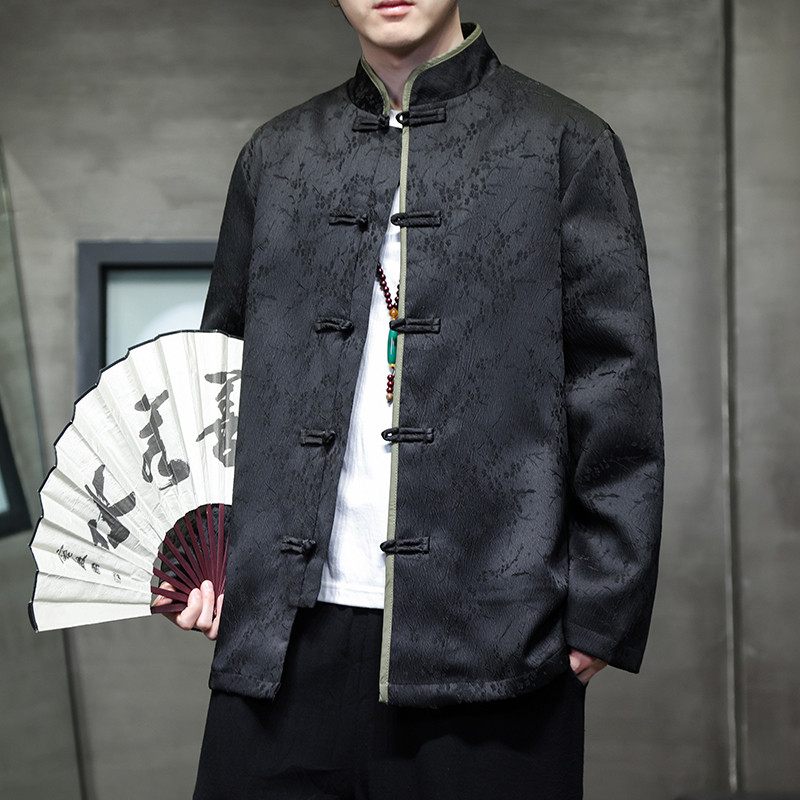 2024春夏风男装提花冰丝盘扣唐装汉服夹克外套C229-Y992-P100图片