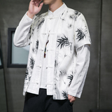 2024秋风男装拼接撞色唐装汉服衬衫衬衣两件套C229/Y785/P100，男装衬衫，电商C229-1
