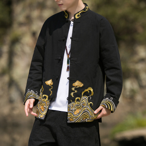 2024秋冬风男装复古中式盘扣唐装汉服夹克外套C229/Y63/P80,男装夹克,电商C229-1