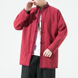 2024秋冬风男装棉麻亚麻撞色唐装汉服夹克外套C229/Y912/P80，男装夹克，电商C229-1