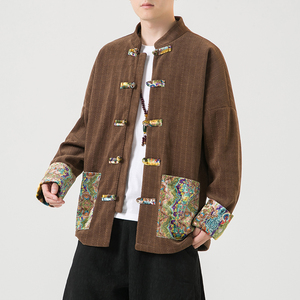2024秋冬风男装盘扣复古中式唐装汉服夹克外套C229/Y758/P105,蝴蝶结汉服搭配图片