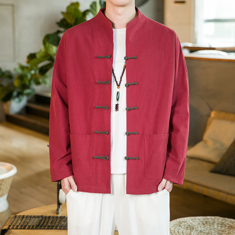 2024春夏风男装棉麻亚麻盘扣唐装汉服夹克外套C229/Y667/P85,男装夹克,电商C229-1