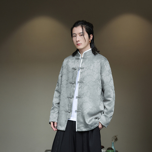 2024春夏风男装冰丝唐装中式盘扣汉服夹克外套C229-Y992-P100图片