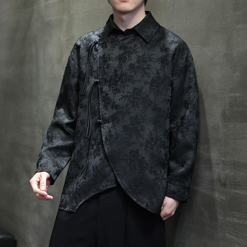 2024春夏新款风男装提花唐装汉服长袖衬衫衬衣C229-Y1012-P80,男装衬衫,电商C229-1