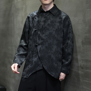2024春夏新款风男装提花唐装汉服长袖衬衫衬衣C229-Y1012-P80图片
