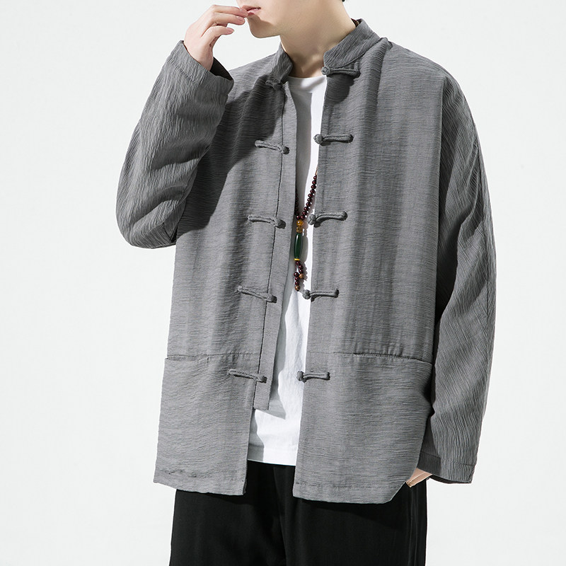 2024春夏风男装棉麻亚麻唐装汉服盘扣中式外套C229/Y731/P90,男装夹克,电商C229-1