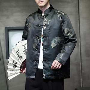 2024春夏新款风男装中式印花唐装汉服夹克外套C229-Y909-P110图片
