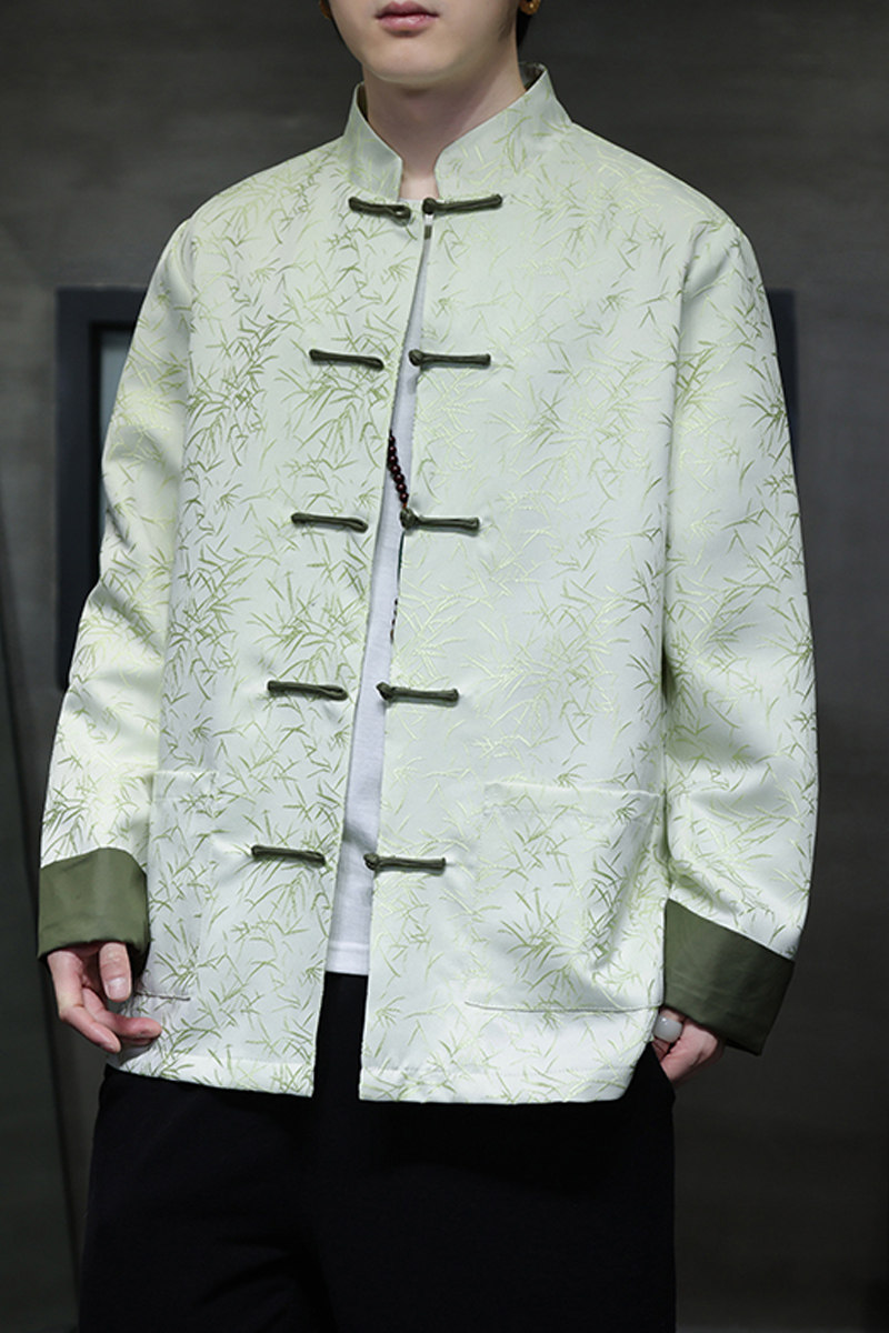 2024风男装竹叶提花中式唐装汉服夹克外套C229-Y1006-P105,男装夹克,电商C229-1
