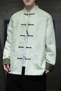2024风男装竹叶提花中式唐装汉服夹克外套C229-Y1006-P105图片