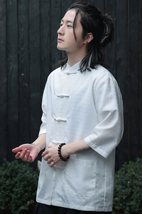 2024春夏新款风男装冰丝唐装汉服盘扣衬衫衬衣C229-Y906-P65图片