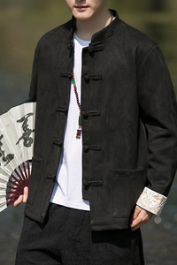 2023冬风男装鹿皮绒复古中式唐装汉服夹克外套C229/Y506/P100图片