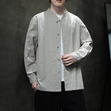 2024春夏风男装棉麻亚麻唐装汉服长袖衬衫衬衣C229-Y1007-P70，男装衬衫，电商C229-1