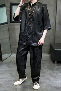 2024夏款风男装冰丝唐装汉服套装两件套大码C229/TZ345/P90图片