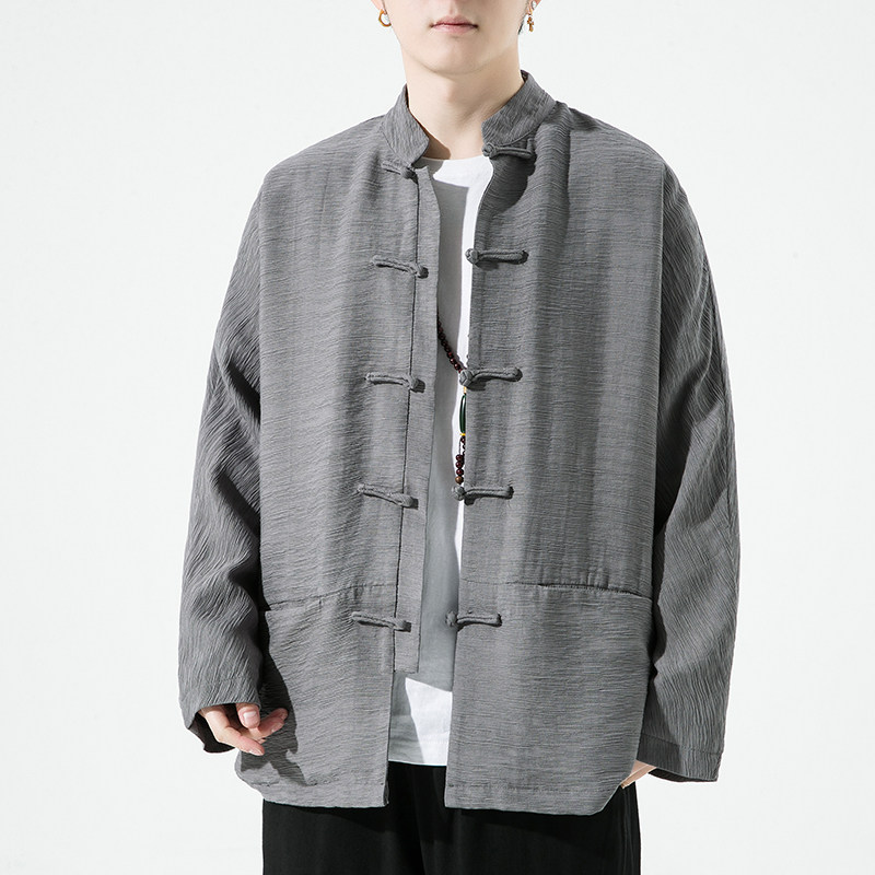 2024春夏风男装棉麻亚麻唐装汉服盘扣中式外套C229/Y731/P90图片