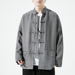 2024春夏风男装棉麻亚麻唐装汉服盘扣中式外套C229/Y731/P90图片