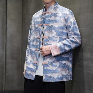 2024秋冬风男装复古盘扣中式唐装汉服夹克外套C229/Y770/P105图片