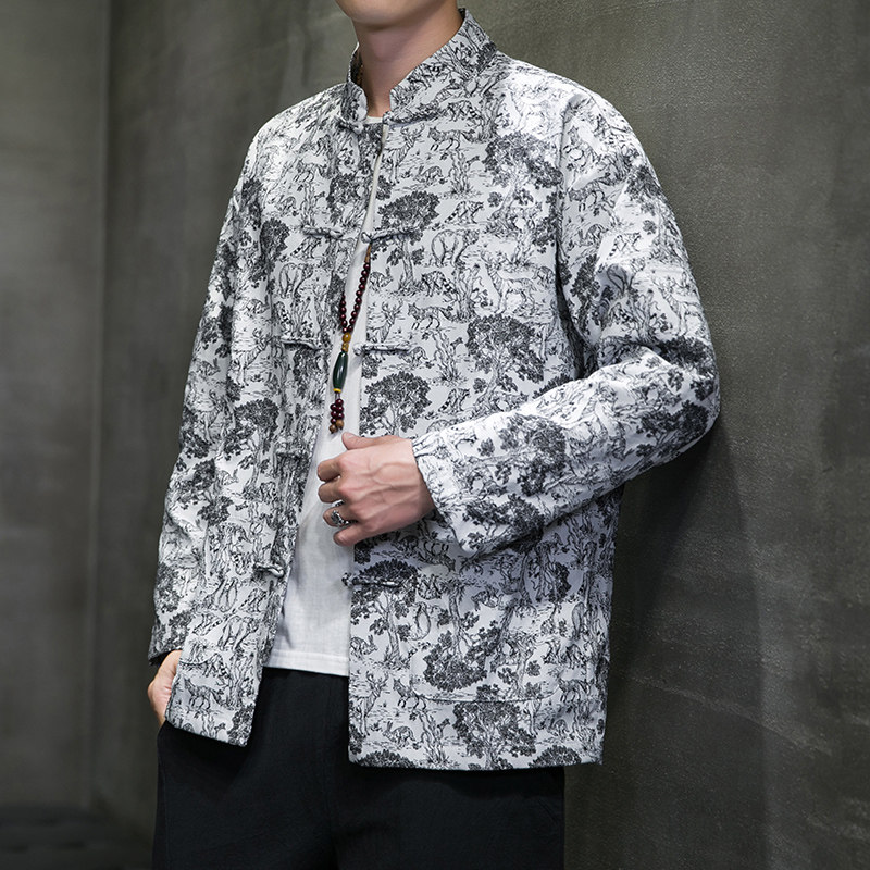 2024秋冬风男装盘扣复古中式唐装汉服夹克外套C229/Y779/P115,男装夹克,电商C229-1