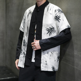 2024秋风男装拼接撞色唐装汉服衬衫衬衣两件套C229/Y785/P100，男装衬衫，电商C229-1