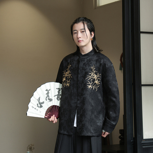 2024春夏风男装刺绣汉服唐装汉服长袖衬衫衬衣C229-Y1011-P80图片