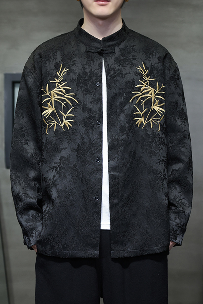 2024春夏风男装刺绣唐装中式汉服长袖衬衫衬衣C229-Y1011-P80,男装衬衫,电商C229-1