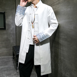 2024秋冬风男装刺绣中长款风衣男休闲外套大码C229/F51/P90，男装风衣，电商C229-1