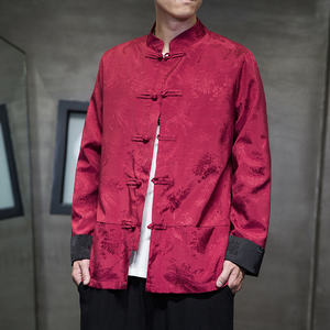 2024秋冬风男装冰丝复古中式唐装汉服夹克外套C229/Y772/P100图片