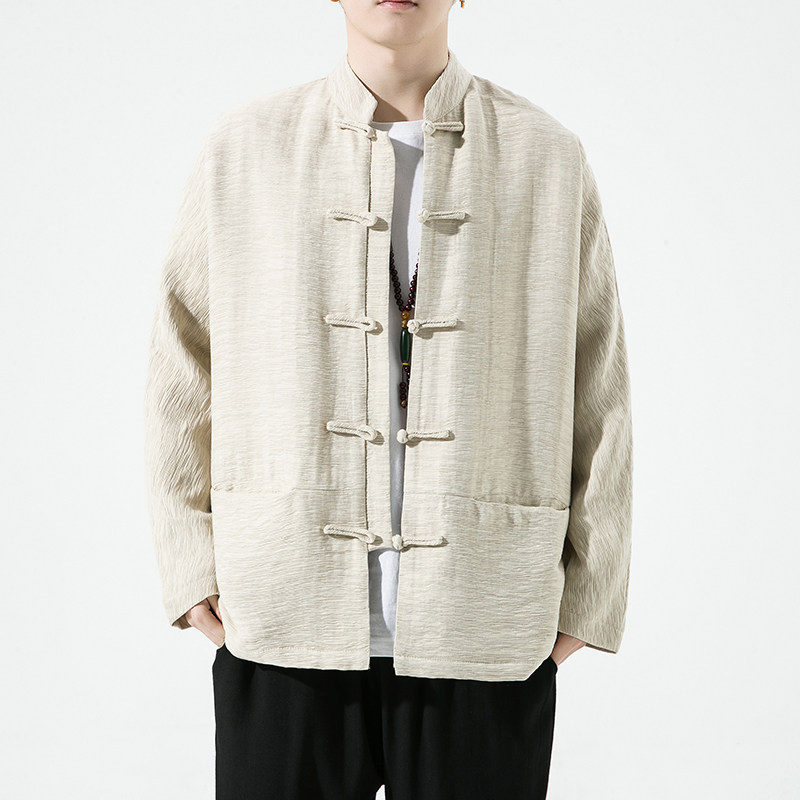 2024春夏风男装棉麻亚麻唐装汉服盘扣中式外套C229/Y731/P90,男装夹克,电商C229-1