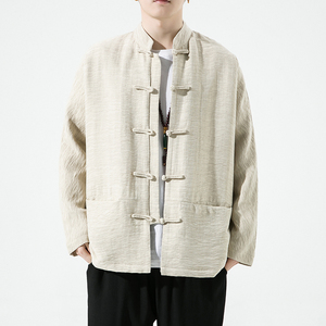 2024春夏风男装棉麻亚麻唐装汉服盘扣中式外套C229/Y731/P90图片