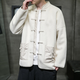 秋冬风男装羊羔毛盘扣中式唐装汉服棉衣外套C229/Y919/P140，男装棉衣，电商C229-1