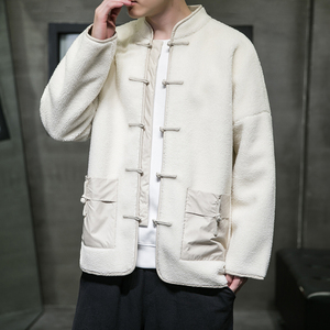 秋冬风男装羊羔毛盘扣中式唐装汉服棉衣外套C229/Y919/P140图片