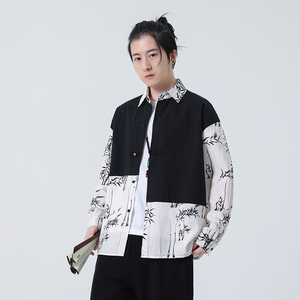 2024春夏新款风男装棉麻亚麻长袖衬衫衬衣大码C229-Y998-P75图片