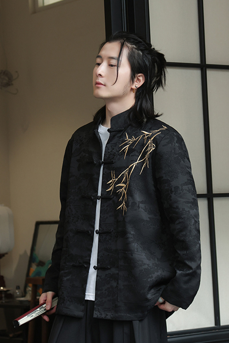 2024春夏风男装刺绣盘扣唐装汉服夹克外套C229-Y1008-P110,男装夹克,电商C229-1
