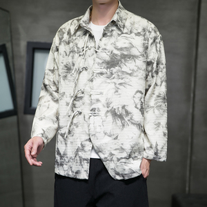 2024秋冬风男装复古中式印花唐装汉服夹克外套C229/Y786/P100图片