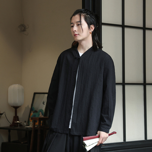 2024春夏风男装棉麻亚麻唐装汉服长袖衬衫衬衣C229-Y1007-P70图片